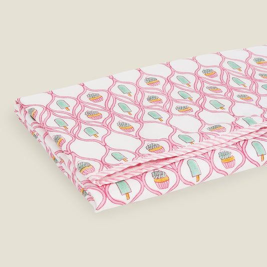 Light Pink Cupcake Popsicle Dohar Blanket