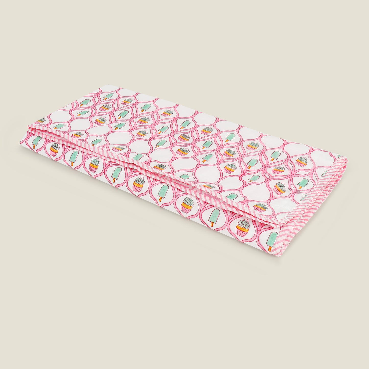 Light Pink Cupcake Popsicle Dohar Blanket