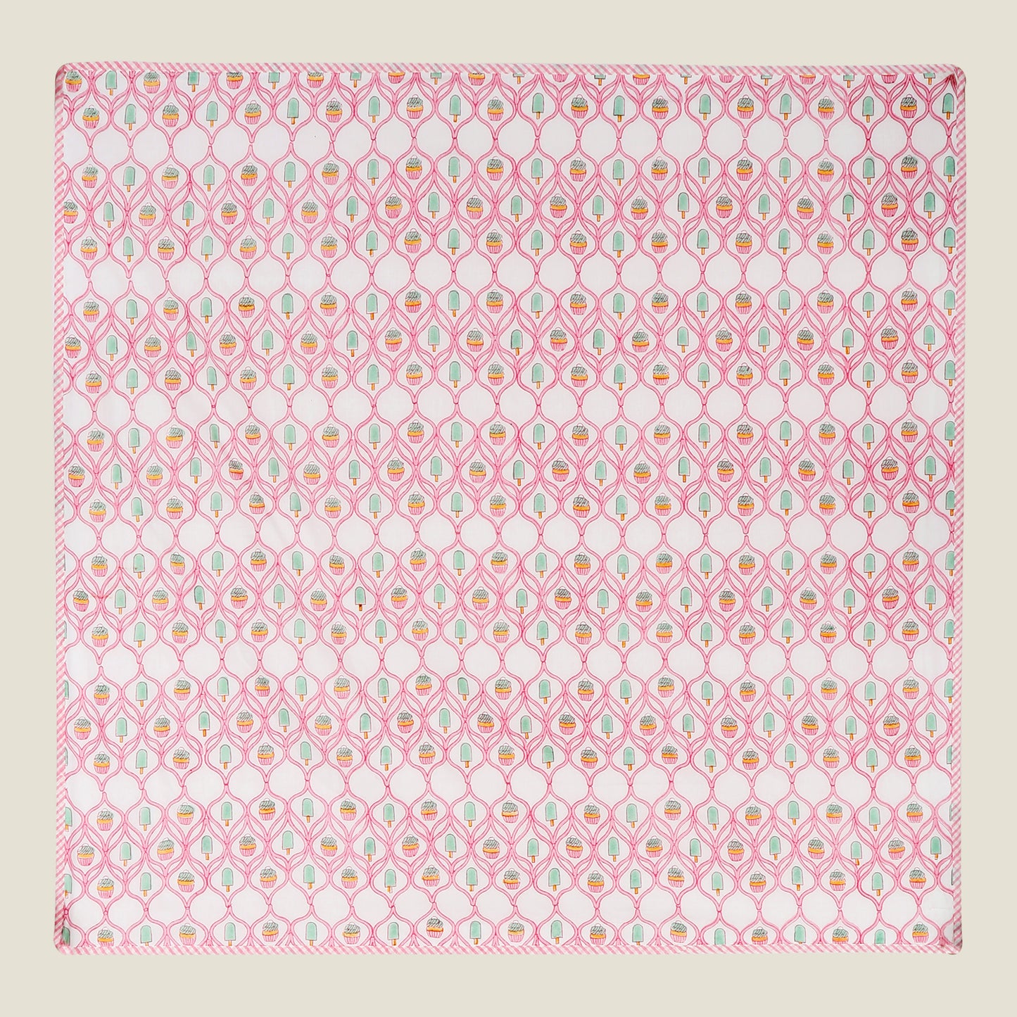 Light Pink Cupcake Popsicle Dohar Blanket